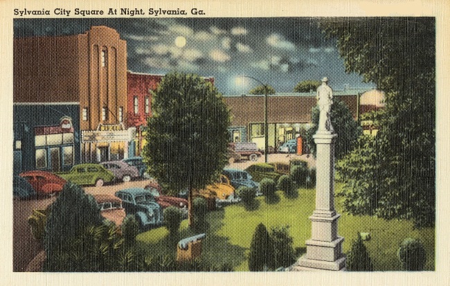 City of Sylvania depicted at night from the 1940s